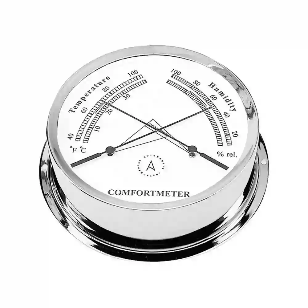 Chromed Nautical ComfortMeter Thermo Hygro TH120C
