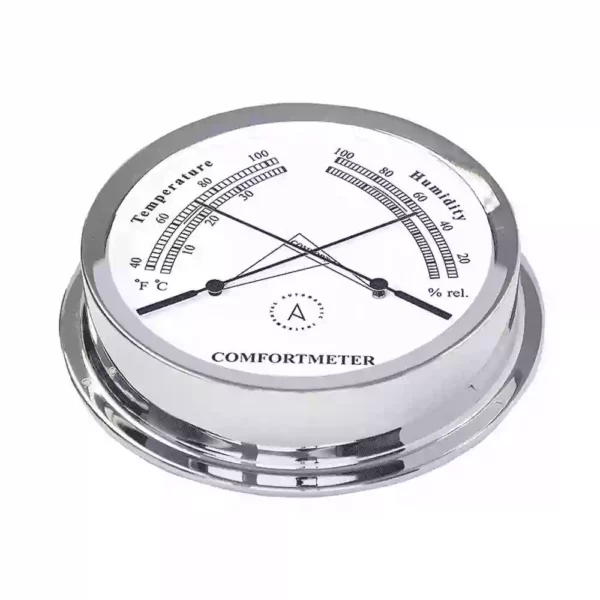 Chromed Nautical Comfortmeter Thermo Hygro TH175C