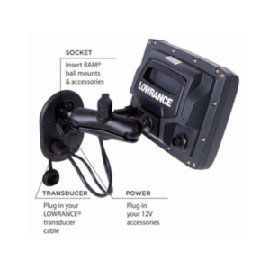 lowrance mark & elite tallon/ram socket 1" marine nav accessories